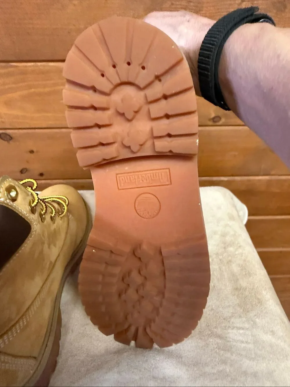 Timberland Boys Sz 6 Premium 6-Inch Waterproof Boots Wheat Nubuck